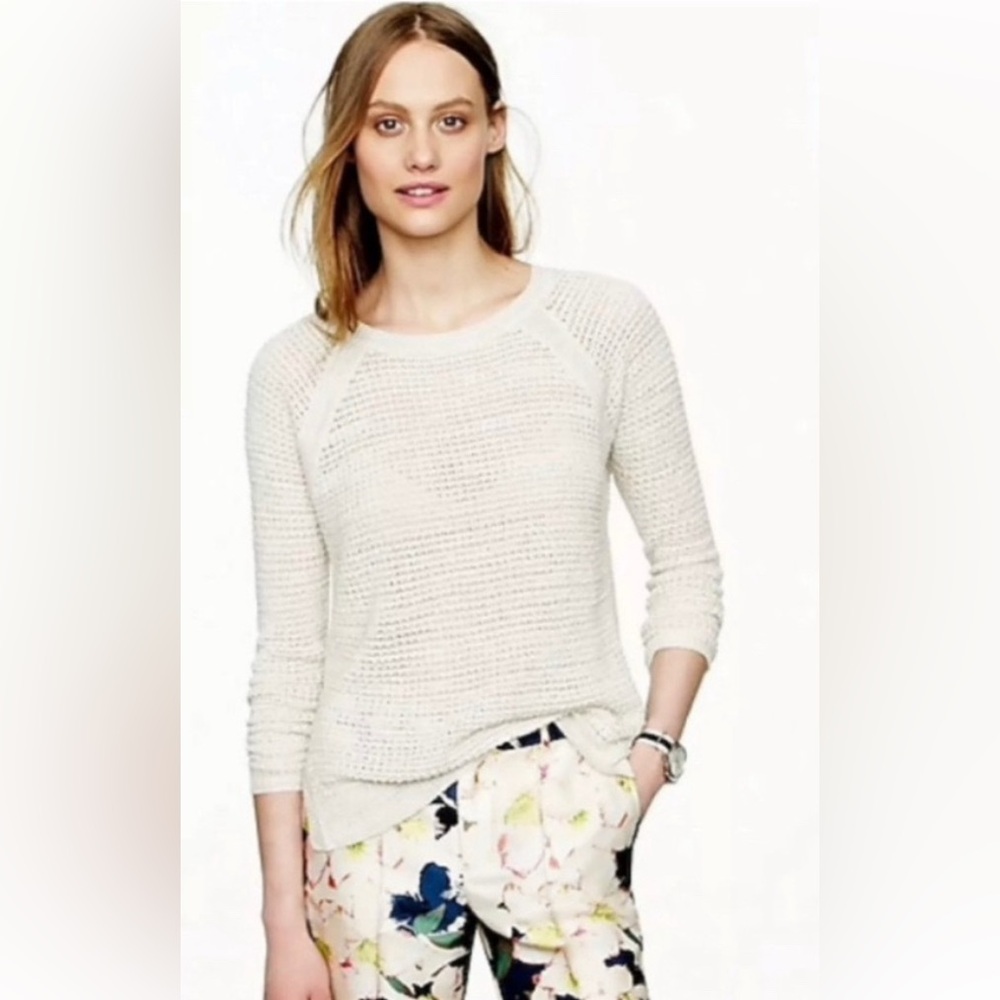J. Crew Women's Airspun Waffle Beach Sweater